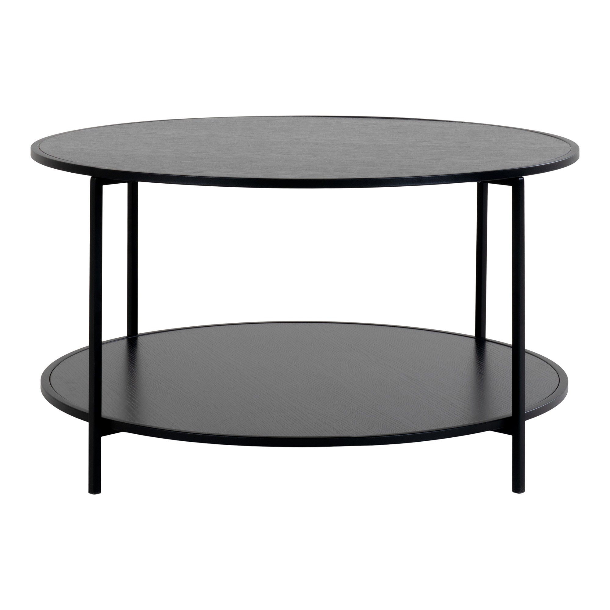 Vita Salontafel - Zwart, zwart frame Ø80x45 cm