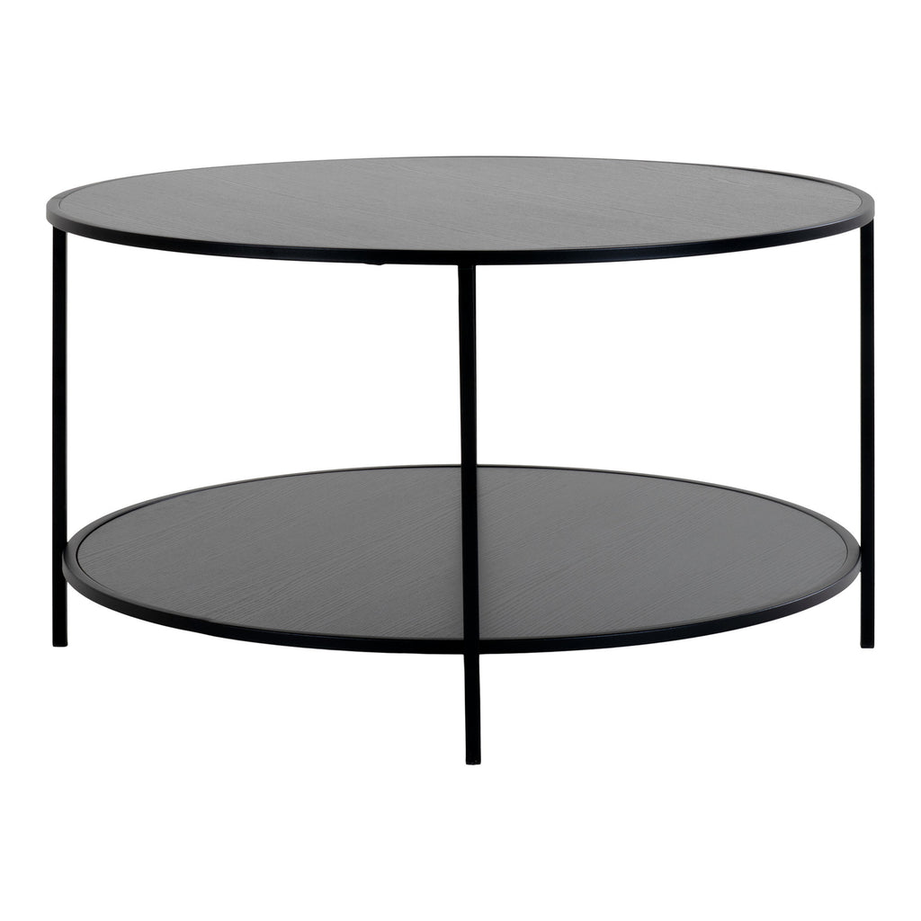 Vita Salontafel - Zwart, zwart frame Ø80x45 cm