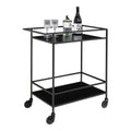 Vita Bartrolley - Met 2 planken, zwart, zwart frame 68x40x79 cm