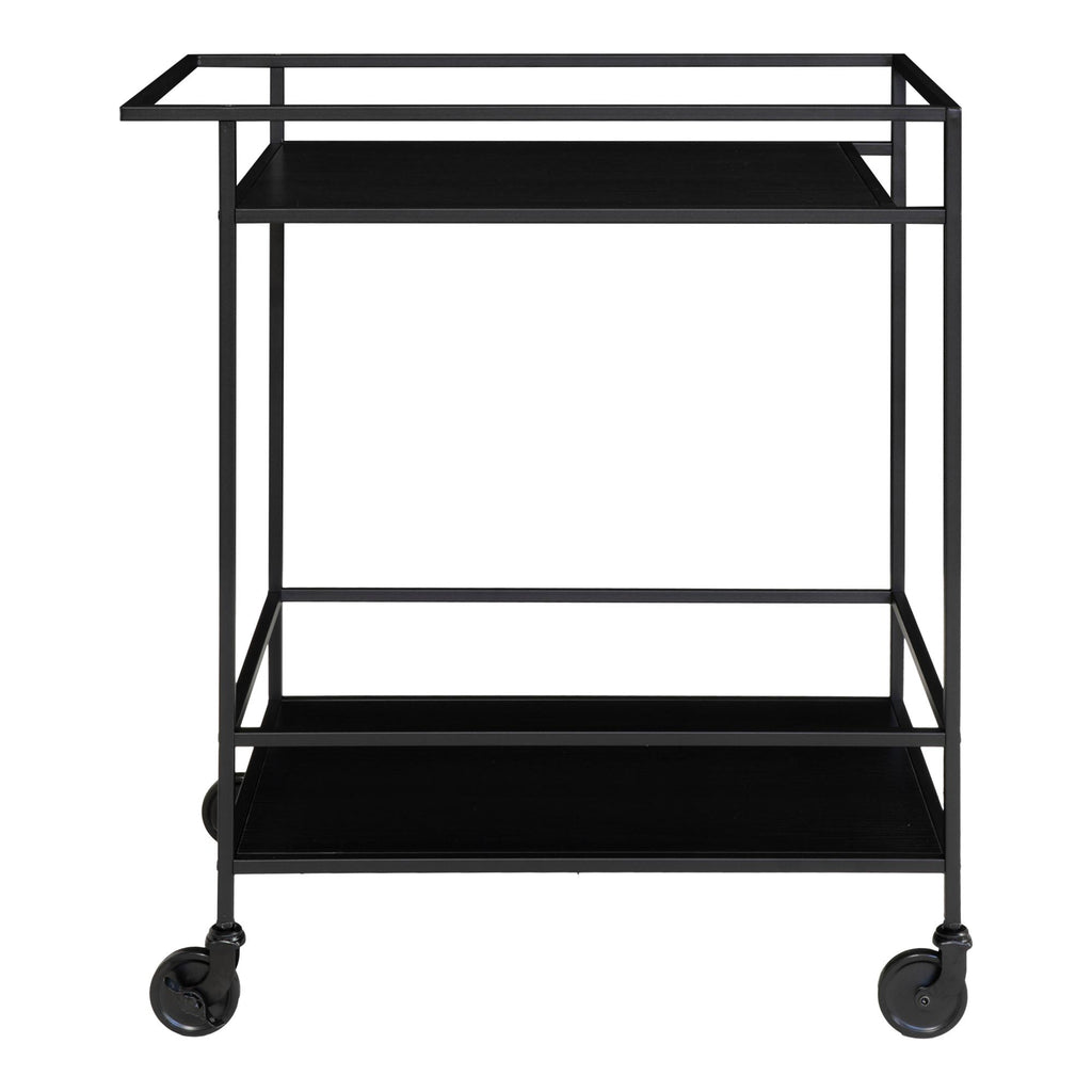 Vita Bartrolley - Met 2 planken, zwart, zwart frame 68x40x79 cm