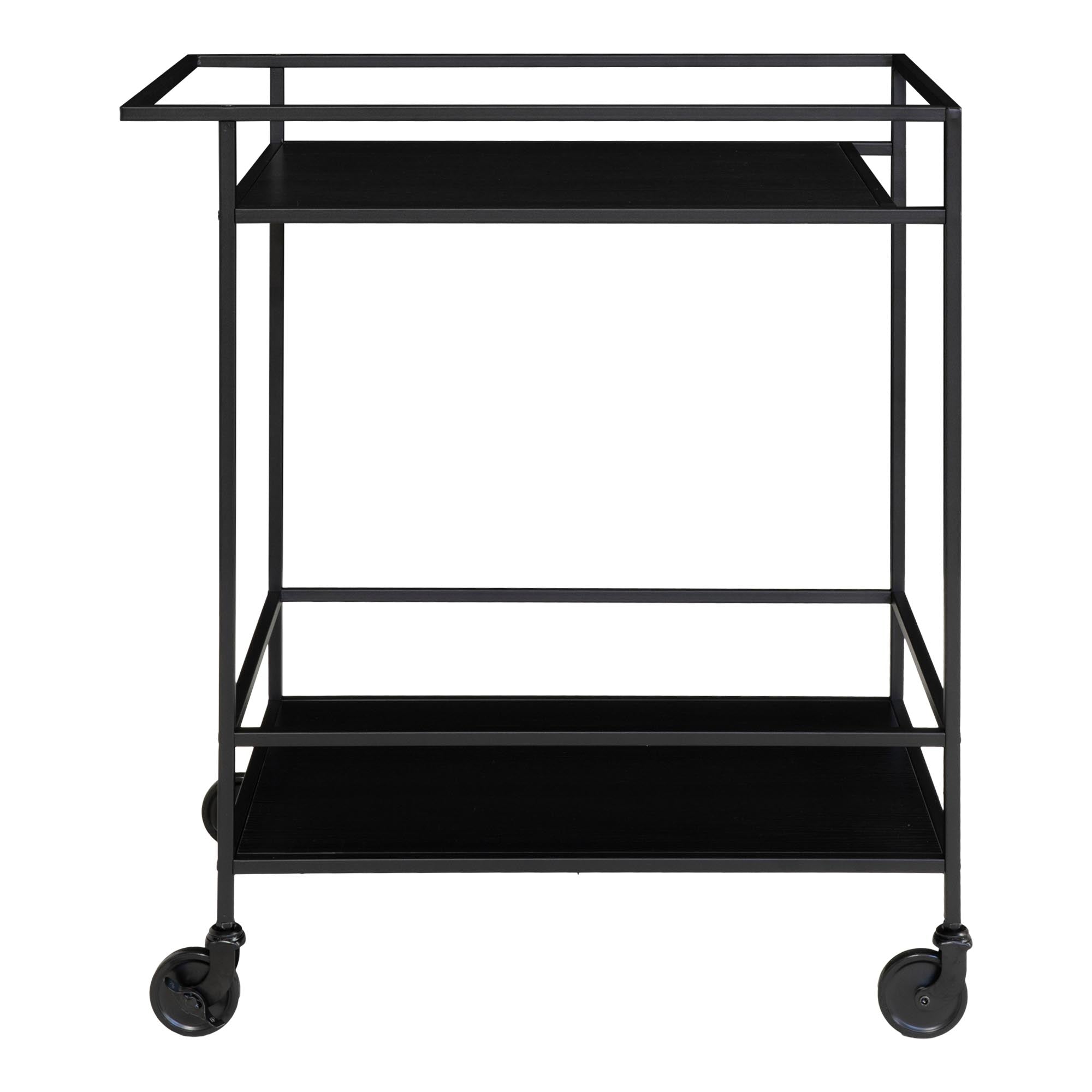 Vita Bartrolley - Met 2 planken, zwart, zwart frame 68x40x79 cm