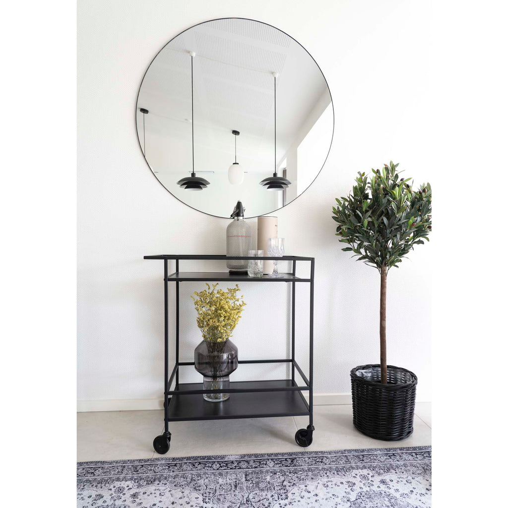 Vita Bartrolley - Met 2 planken, zwart, zwart frame 68x40x79 cm