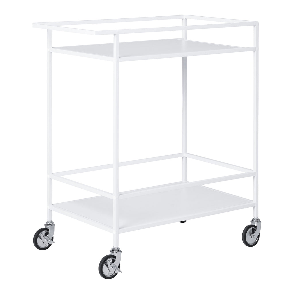 Vita Bartrolley - Met 2 witte planken, wit frame 68x40x79 cm