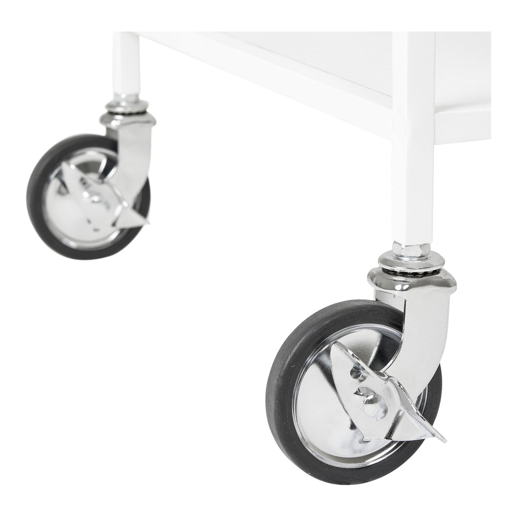 Vita Bartrolley - Met 2 witte planken, wit frame 68x40x79 cm