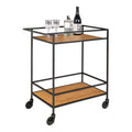 Vita Bartrolley - Met 2 planken, eikenlook, zwart frame 68x40x79 cm