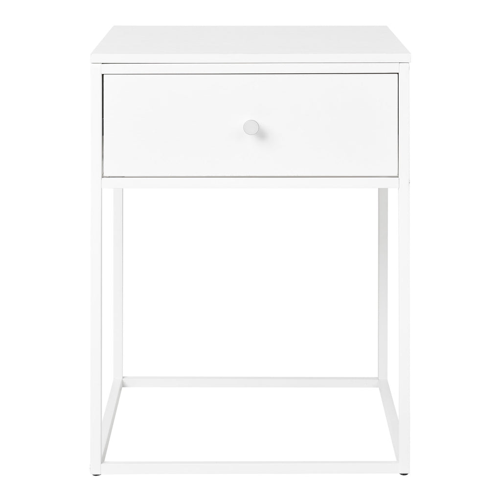 Vita Bijzettafel - Bijzettafel met 1 lade, wit, wit frame 40x40x55 cm