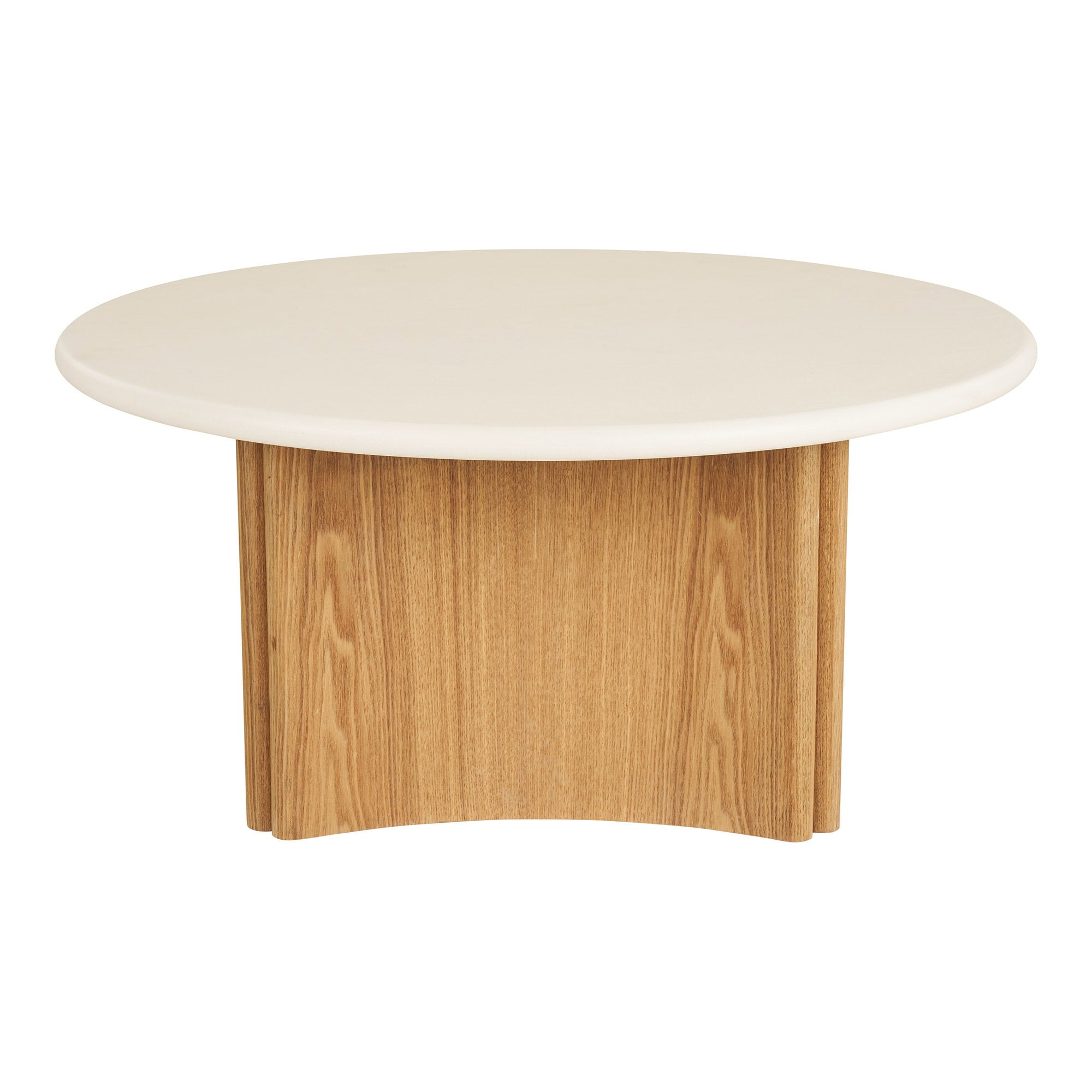 Motril Salontafel - Salontafel, cement/essenfineer, wit/naturel, ø80x37 cm
