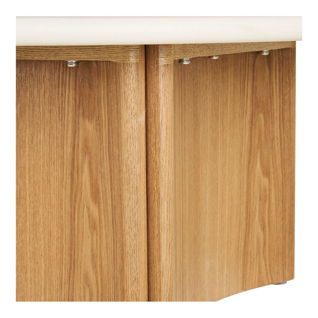 Motril Salontafel - Salontafel, cement/essenfineer, wit/naturel, ø80x37 cm