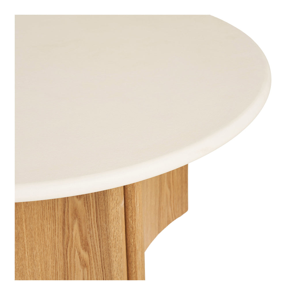 Motril Salontafel - Salontafel, cement/essenfineer, wit/naturel, ø80x37 cm