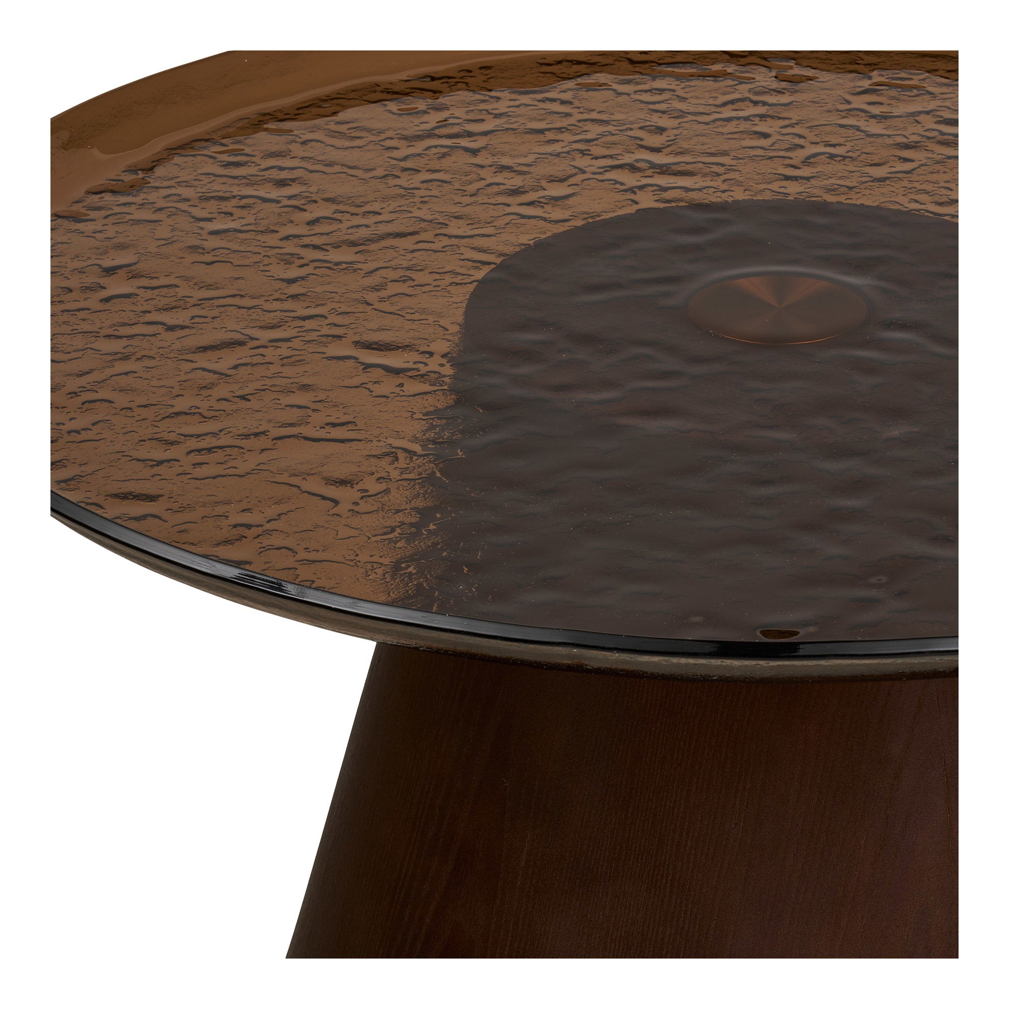 Orvieto Salontafel - Salontafel, essenfineer/glas, bruin, ø80x42 cm
