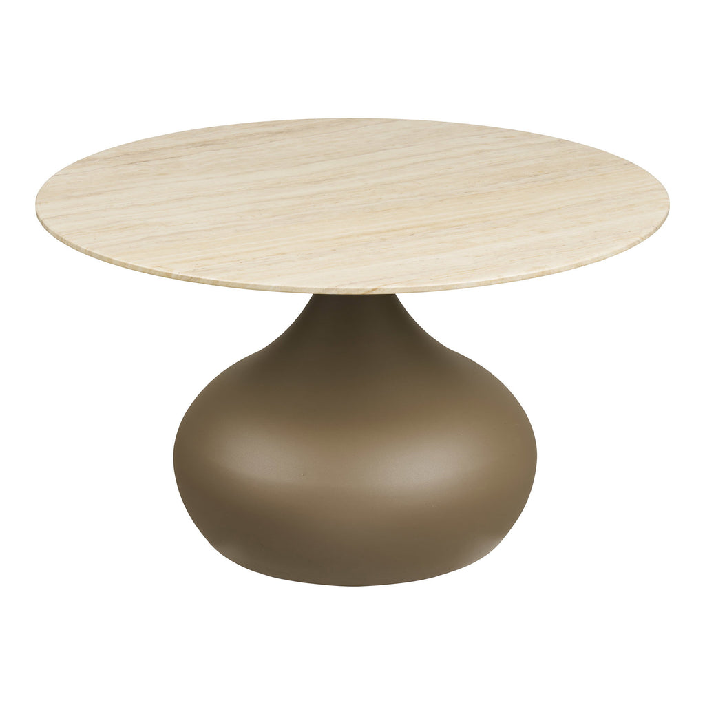 Pienza Salontafel - Salontafel, metaal/gehard glas, kaki, ø70x42 cm