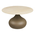 Pienza Salontafel - Salontafel, metaal/gehard glas, kaki, ø70x42 cm