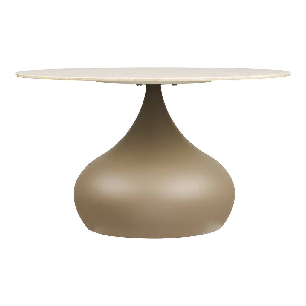 Pienza Salontafel - Salontafel, metaal/gehard glas, kaki, ø70x42 cm