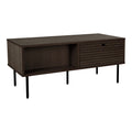 Kyoto Salontafel - Met 2 lades, eikenfineer, gerookt, zwarte metalen poten 50x100x45 cm