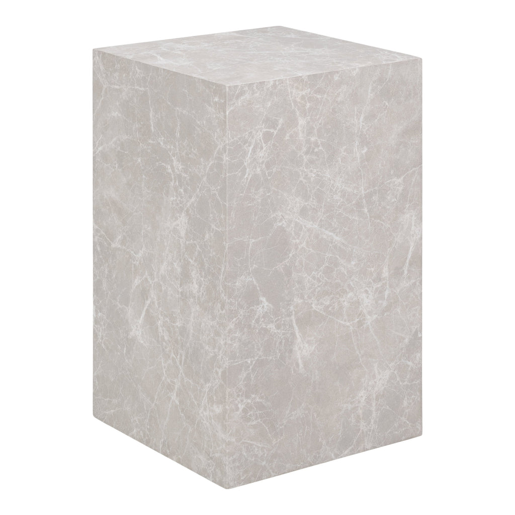 Prague Bijzettafel - Bijzettafel, marmerlook, beige 30x30x50 cm