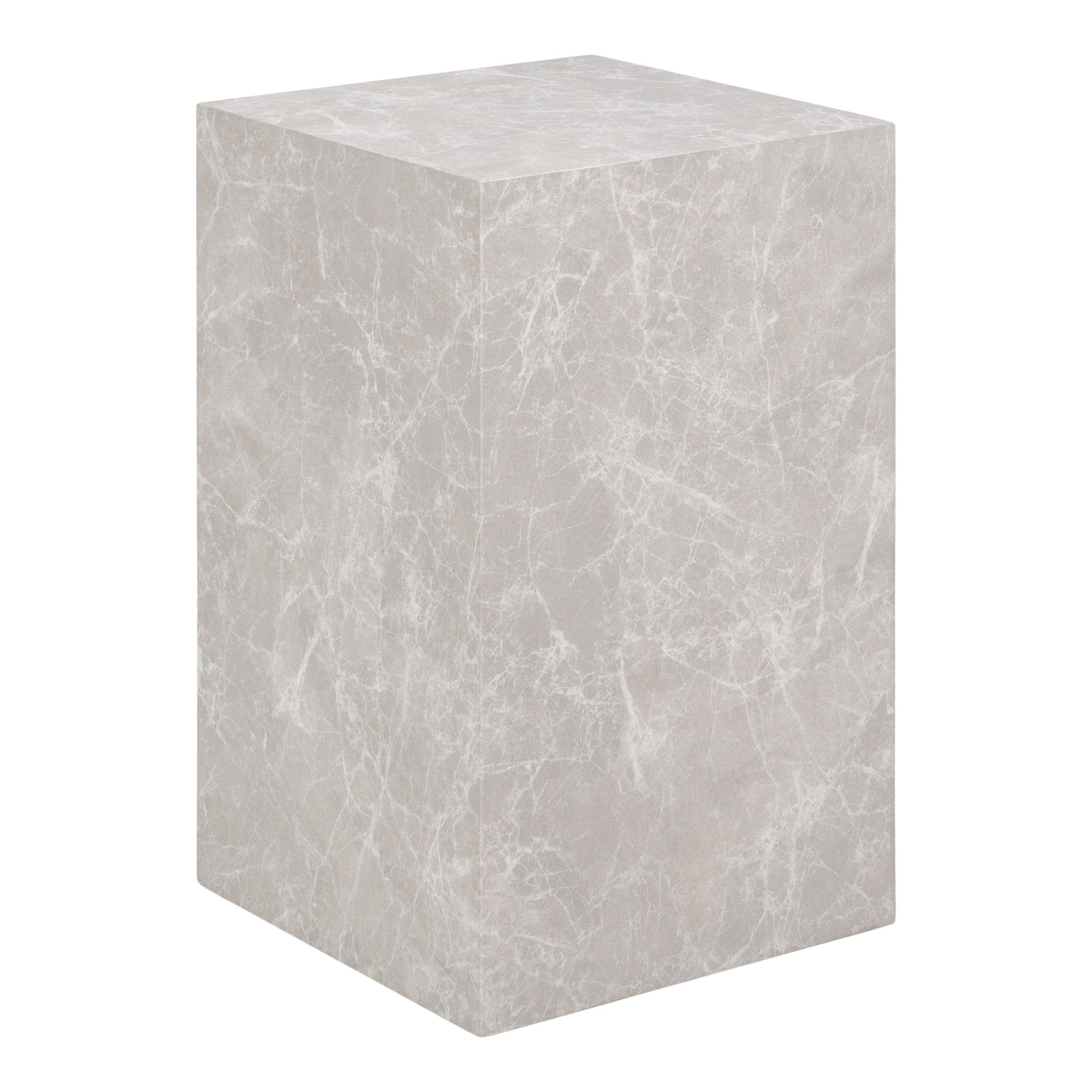 Prague Bijzettafel - Bijzettafel, marmerlook, beige 30x30x50 cm