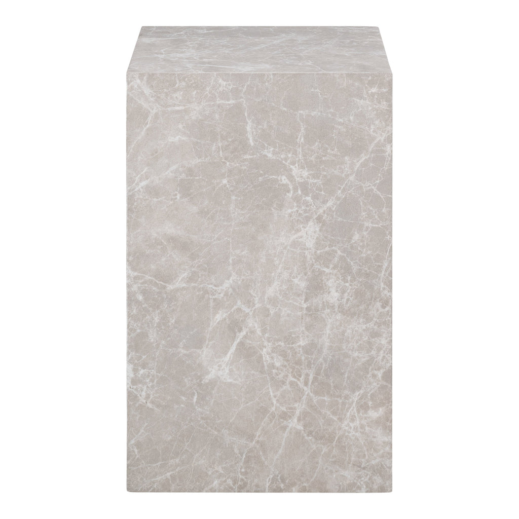 Prague Bijzettafel - Bijzettafel, marmerlook, beige 30x30x50 cm
