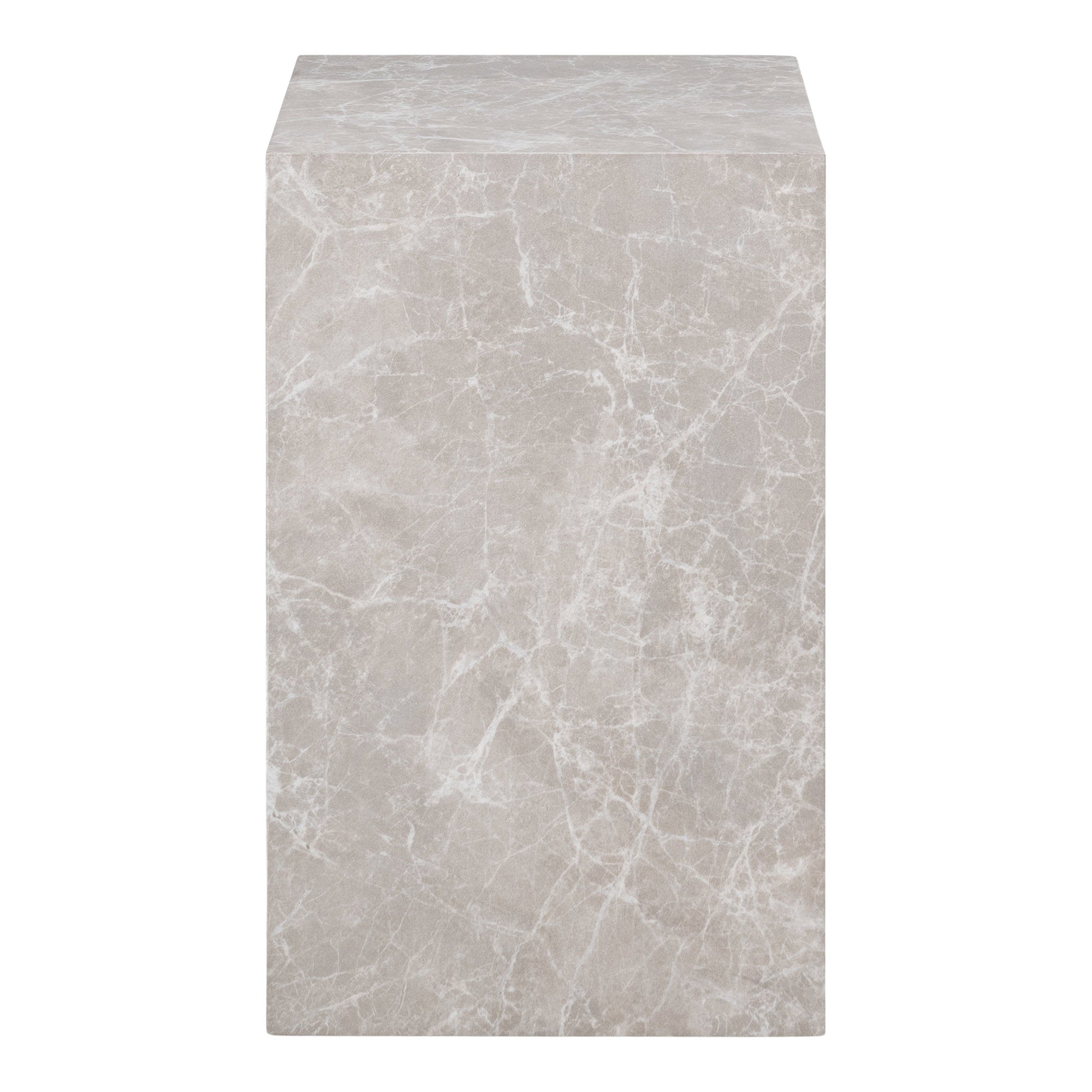 Prague Bijzettafel - Bijzettafel, marmerlook, beige 30x30x50 cm