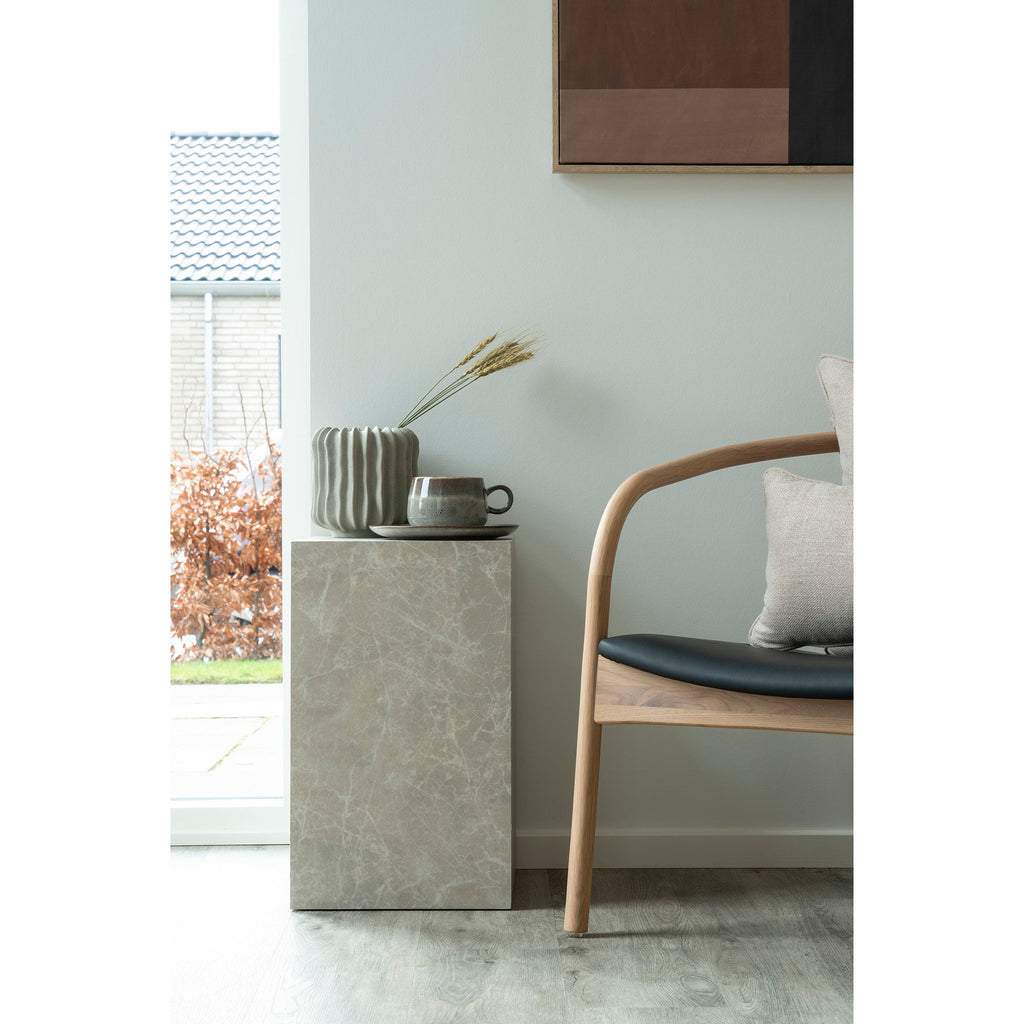 Prague Bijzettafel - Bijzettafel, marmerlook, beige 30x30x50 cm