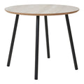Aalst Salontafel - Travertinlook, zwarte poten Ø55x45 cm