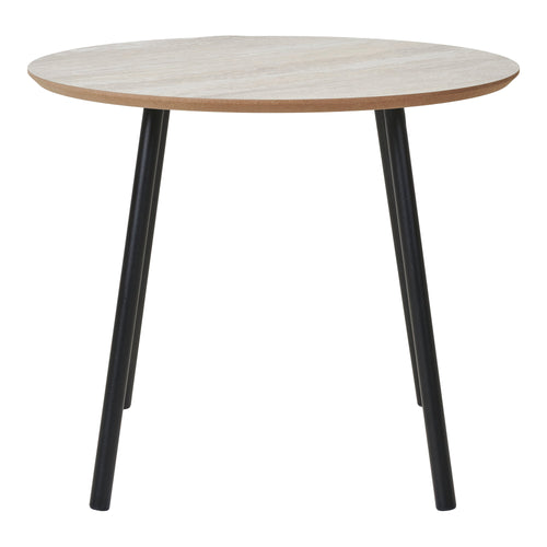 Aalst Salontafel - Travertinlook, zwarte poten Ø55x45 cm