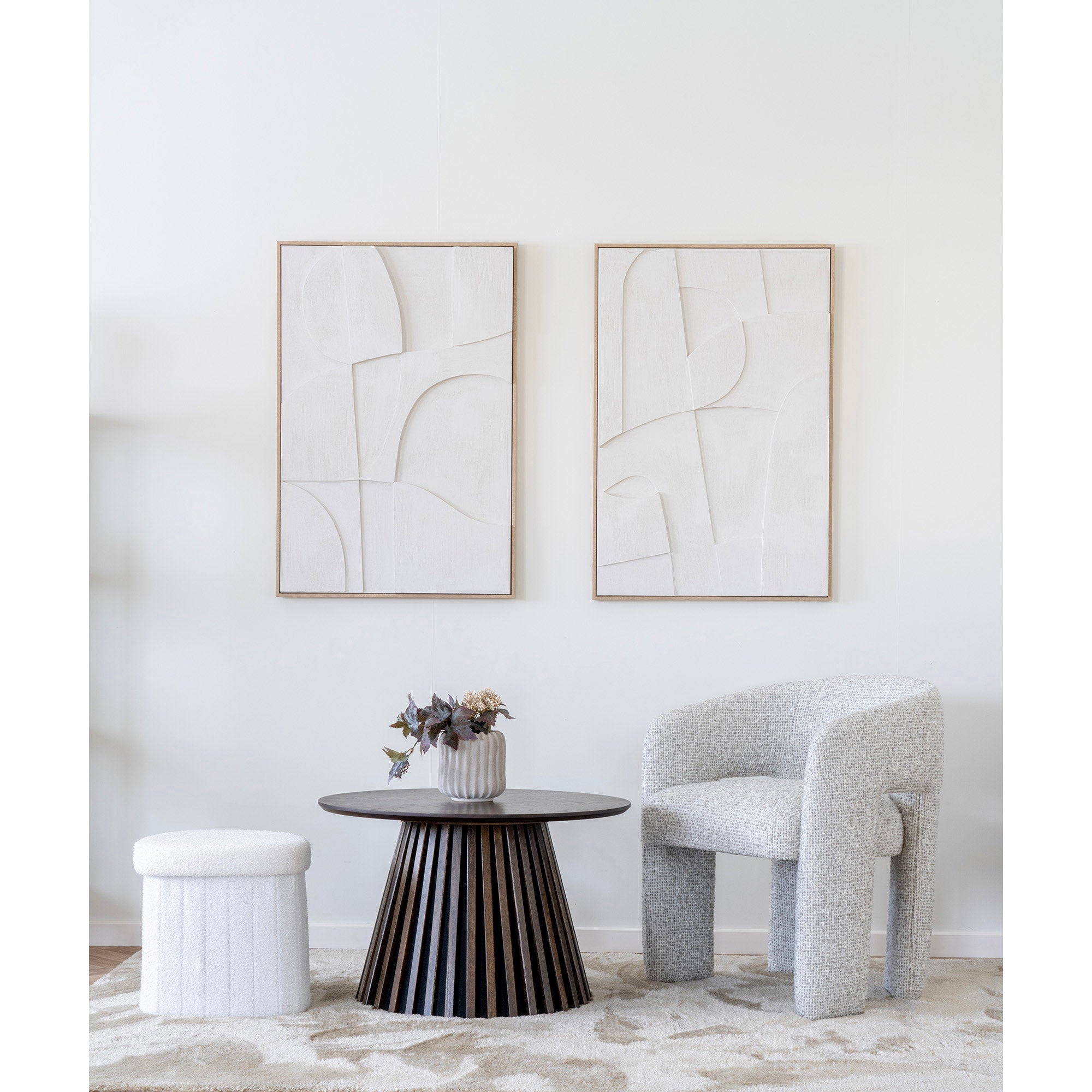 Osaka Salontafel - Eikenfineer, gerookt Ø70x45 cm