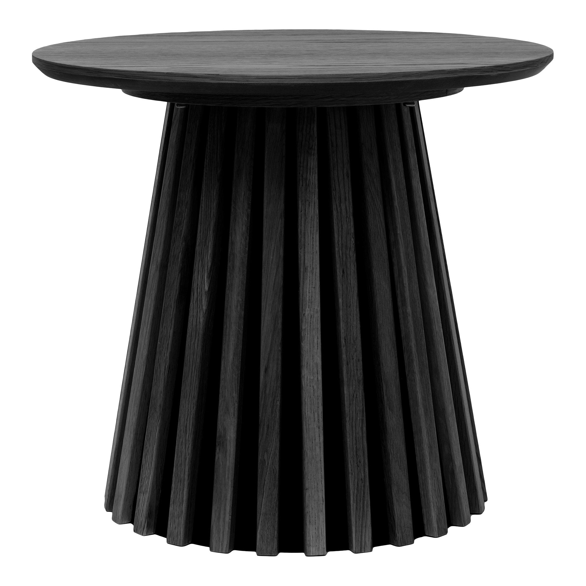 Osaka Bijzettafel - Bijzettafel, eikenfineer, zwart Ø50x45 cm