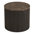 Rota Bijzettafel - Bijzettafel, marmerlook, donkerbruin Ø45x40 cm