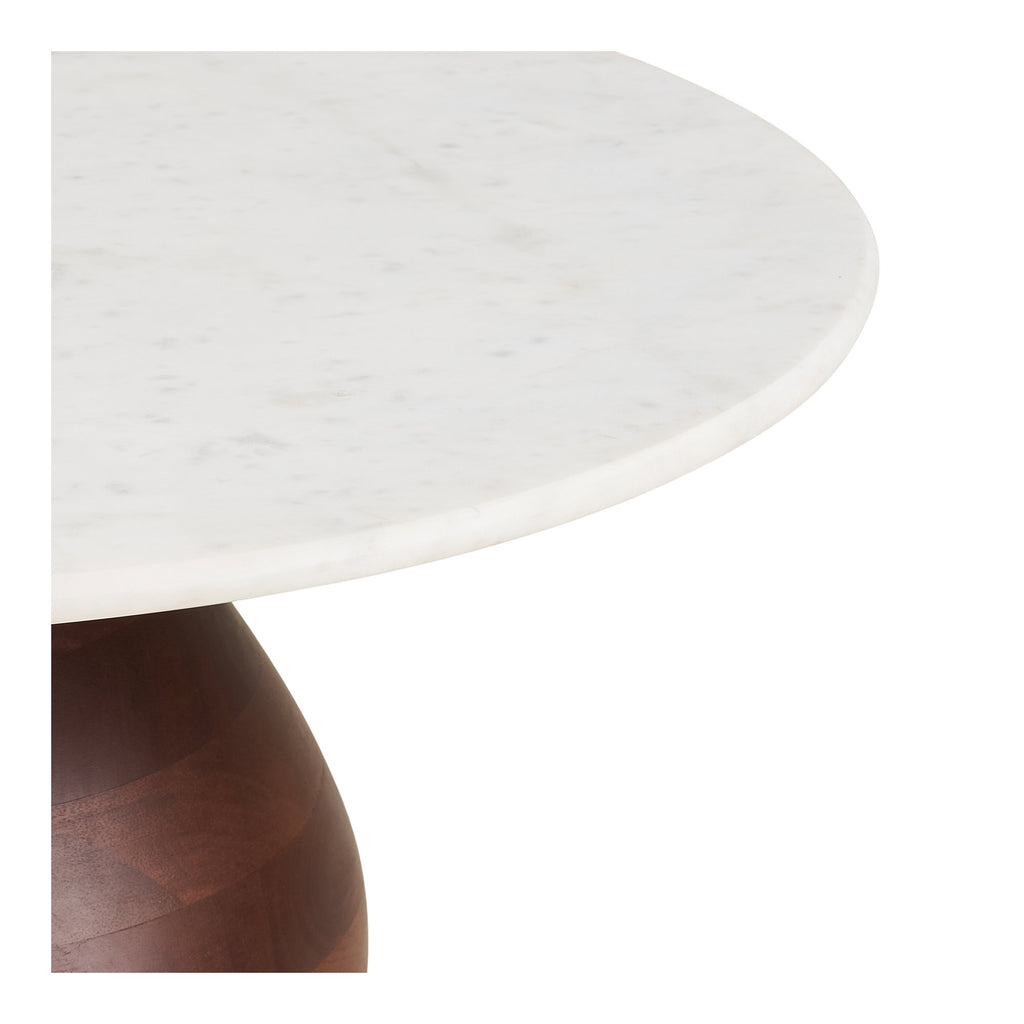 Heide Salontafel - Mangohout/marmer, donkerbruin/wit Ø70x35 cm