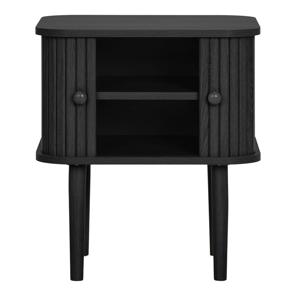 Nikko Bijzettafel - Bijzettafel, 2 deuren, zwart, 45x40x50,5 cm