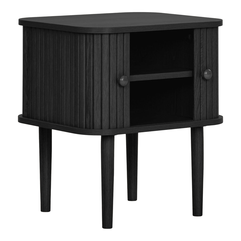 Nikko Bijzettafel - Bijzettafel, 2 deuren, zwart, 45x40x50,5 cm