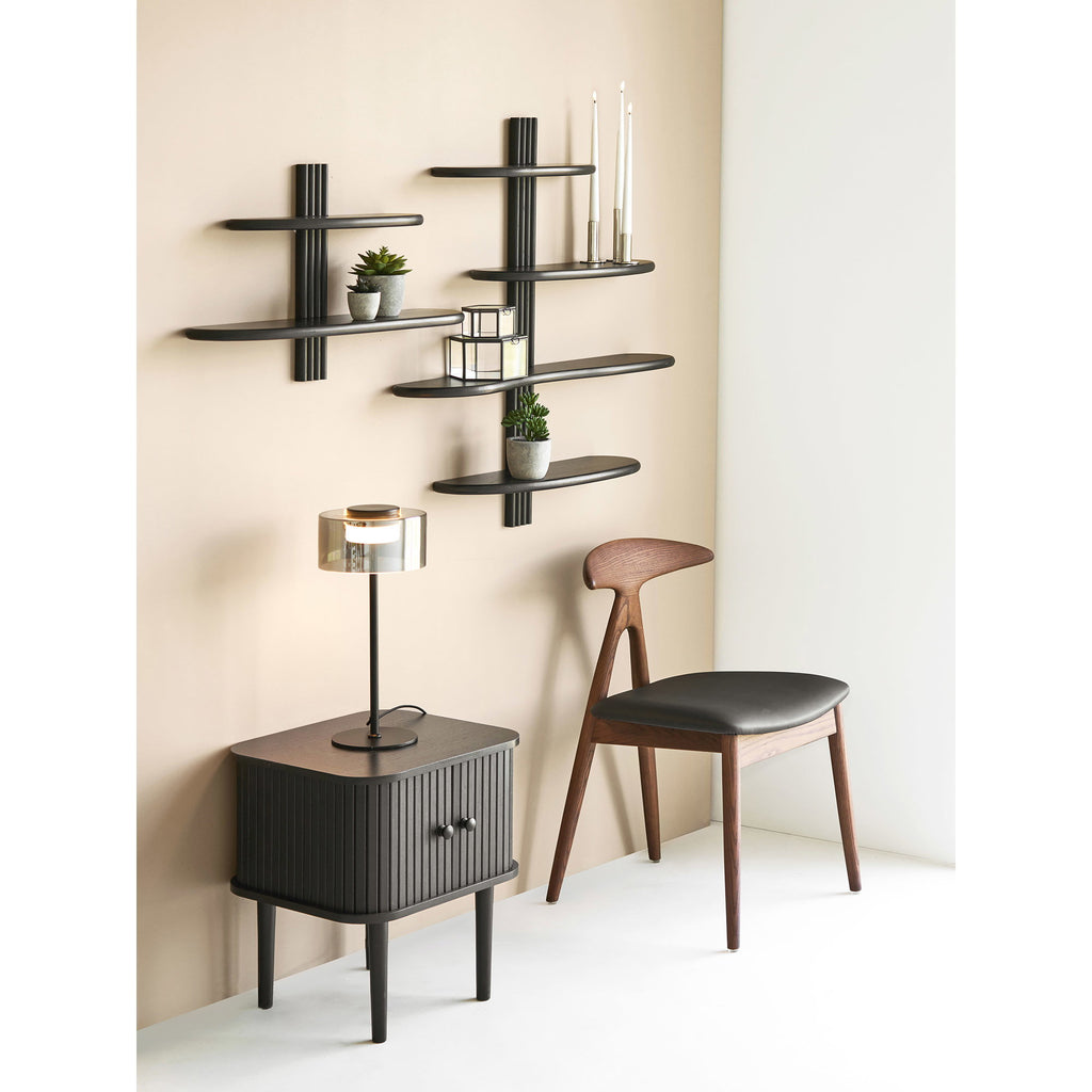 Nikko Bijzettafel - Bijzettafel, 2 deuren, zwart, 45x40x50,5 cm
