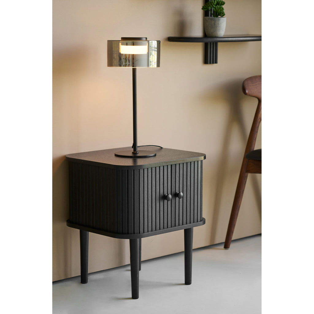Nikko Bijzettafel - Bijzettafel, 2 deuren, zwart, 45x40x50,5 cm