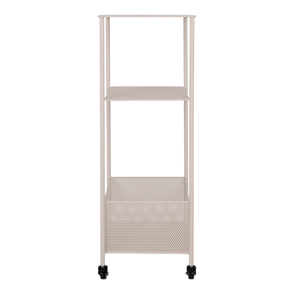Torres Trolley - Staal, zandkleurig, 3 planken 35x35x100 cm