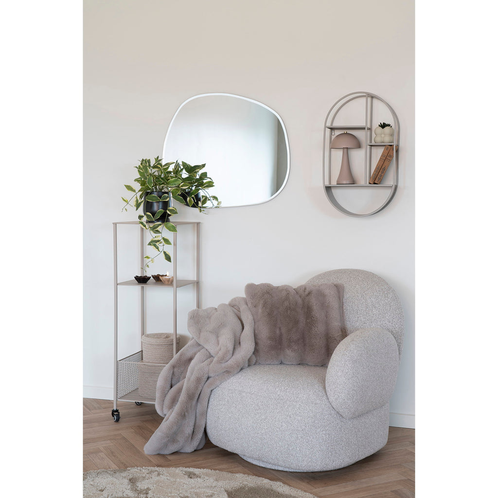 Torres Trolley - Staal, zandkleurig, 3 planken 35x35x100 cm