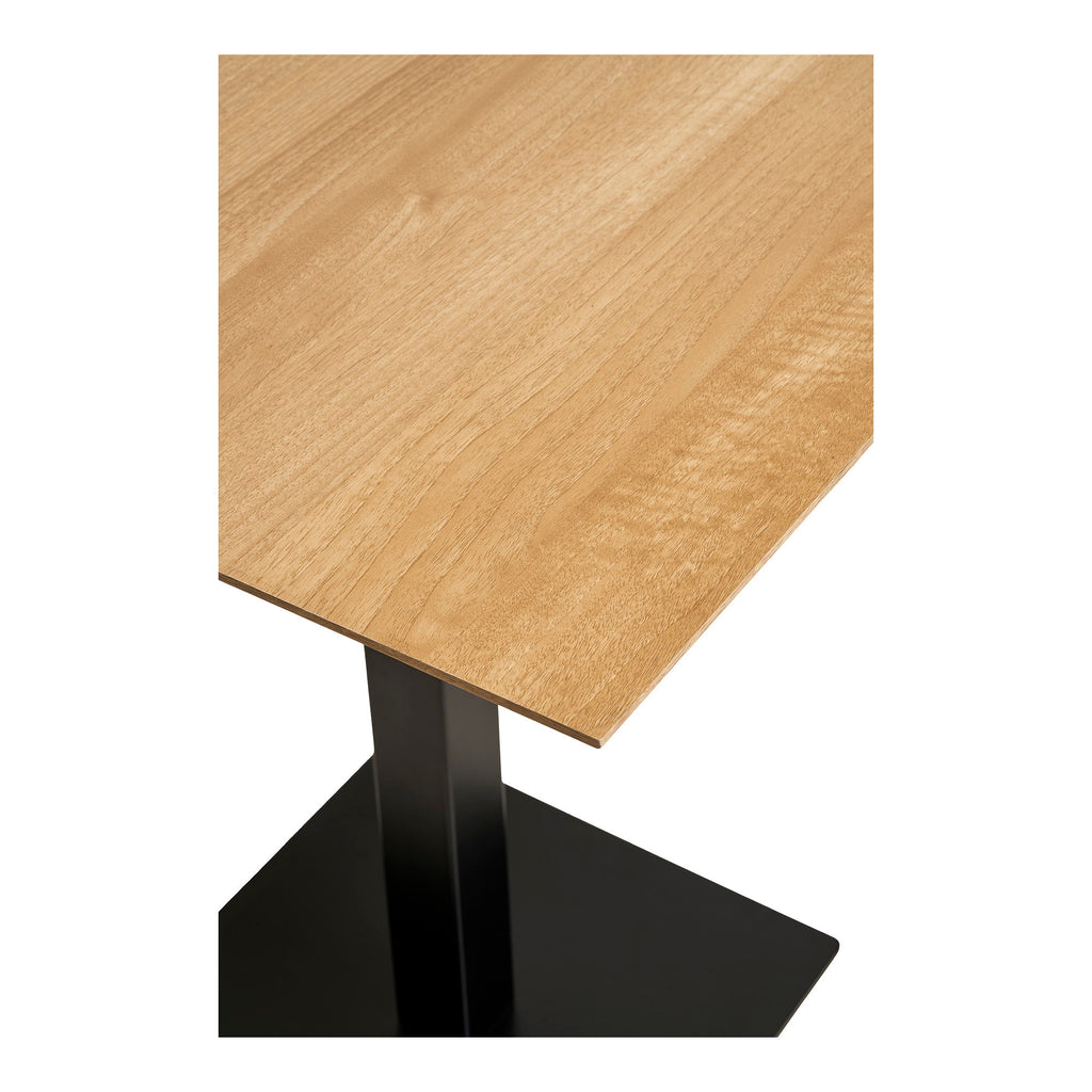 Fano Cafétafel - Melamine, naturel, zwart metalen onderstel 70x70x75 cm