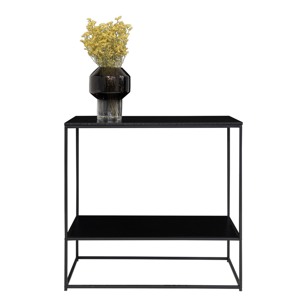 Vita Wandtafel - Wandtafel met 2 planken, zwart, zwart frame 80x36x80 cm