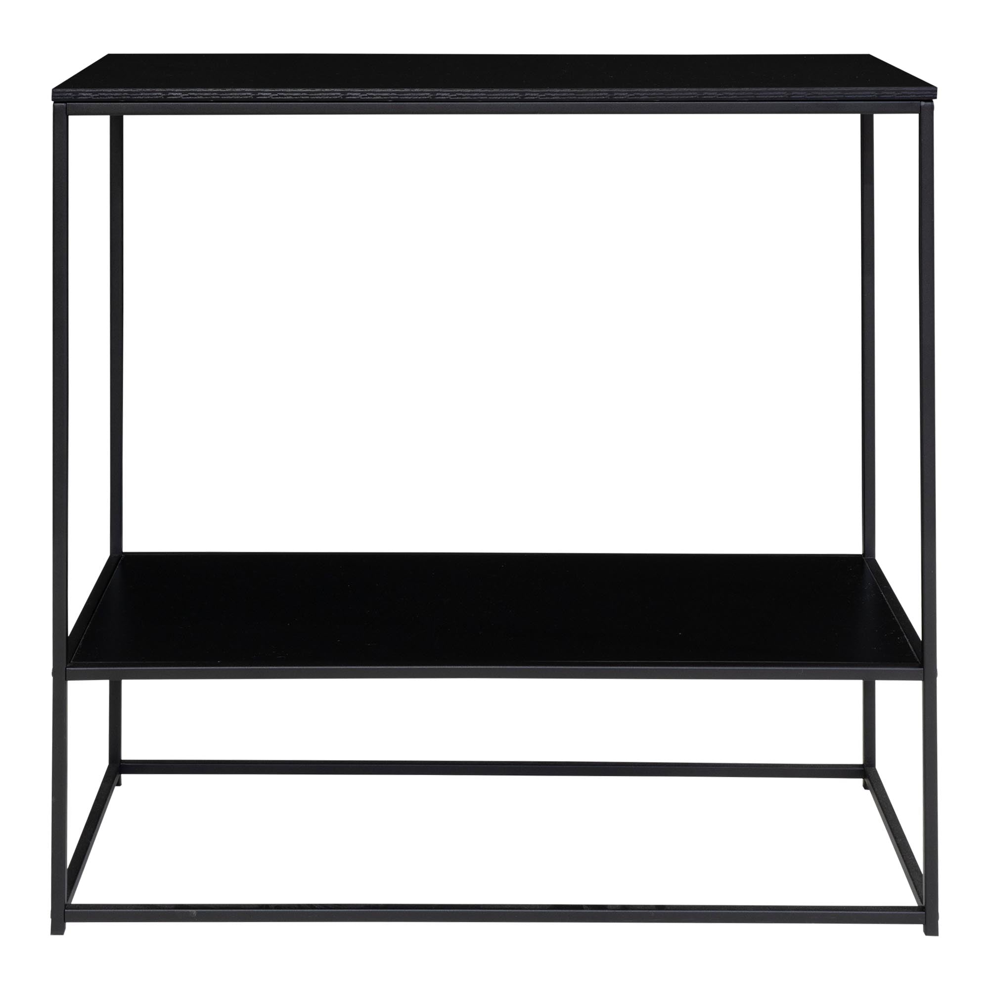 Vita Wandtafel - Wandtafel met 2 planken, zwart, zwart frame 80x36x80 cm