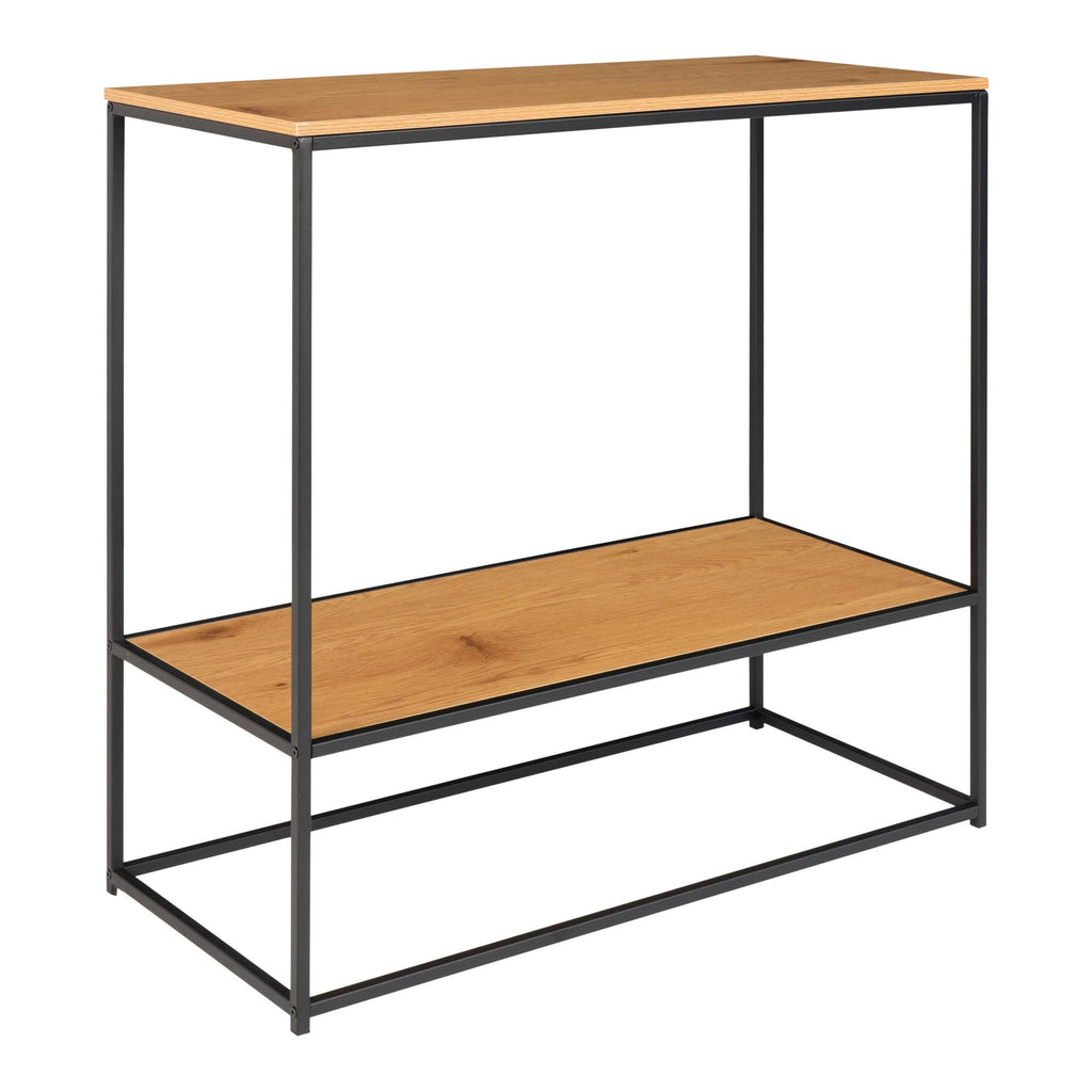 Vita Wandtafel - Wandtafel met 2 planken, eikenlook, zwart frame 80x36x80 cm