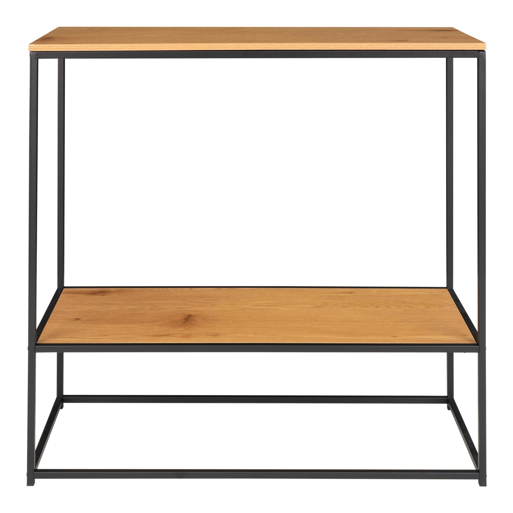 Vita Wandtafel - Wandtafel met 2 planken, eikenlook, zwart frame 80x36x80 cm