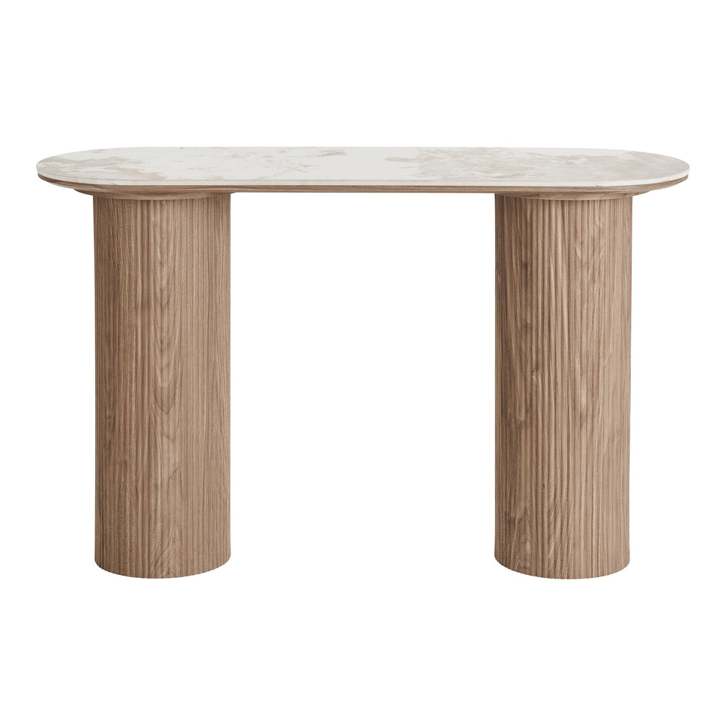 Athens Wandtafel - Wandtafel, keramisch blad, wit/bruin 40x120x78 cm