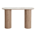 Athens Wandtafel - Wandtafel, keramisch blad, wit/bruin 40x120x78 cm