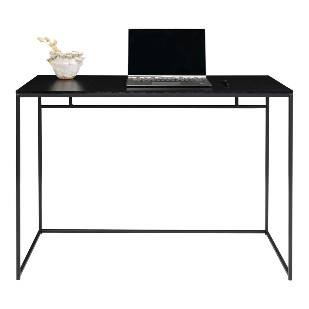Vita Bureau - Bureau, zwart met zwart frame 100x45x75 cm