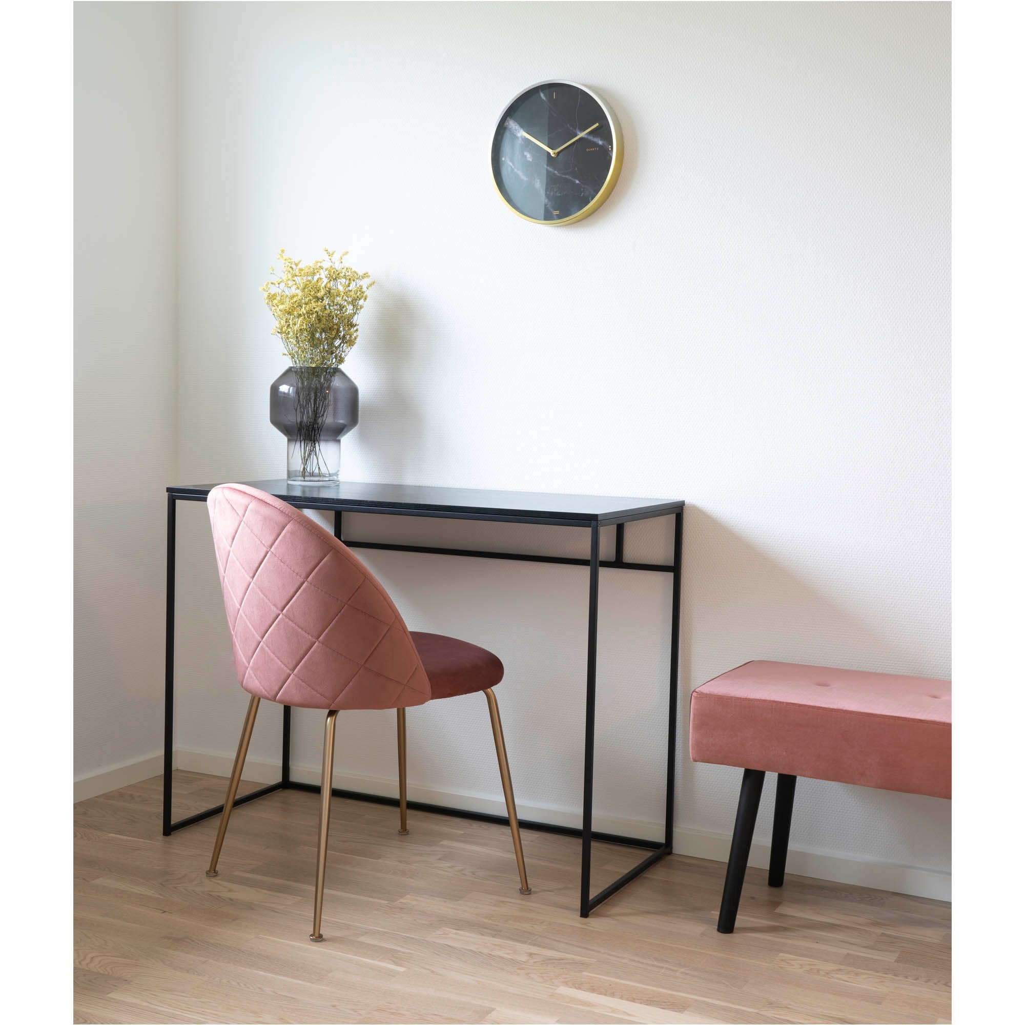 Vita Bureau - Bureau, zwart met zwart frame 100x45x75 cm