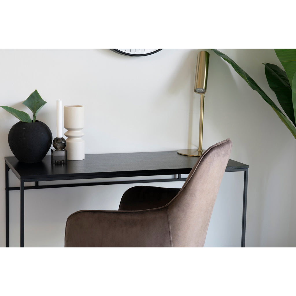 Vita Bureau - Bureau, zwart met zwart frame 100x45x75 cm