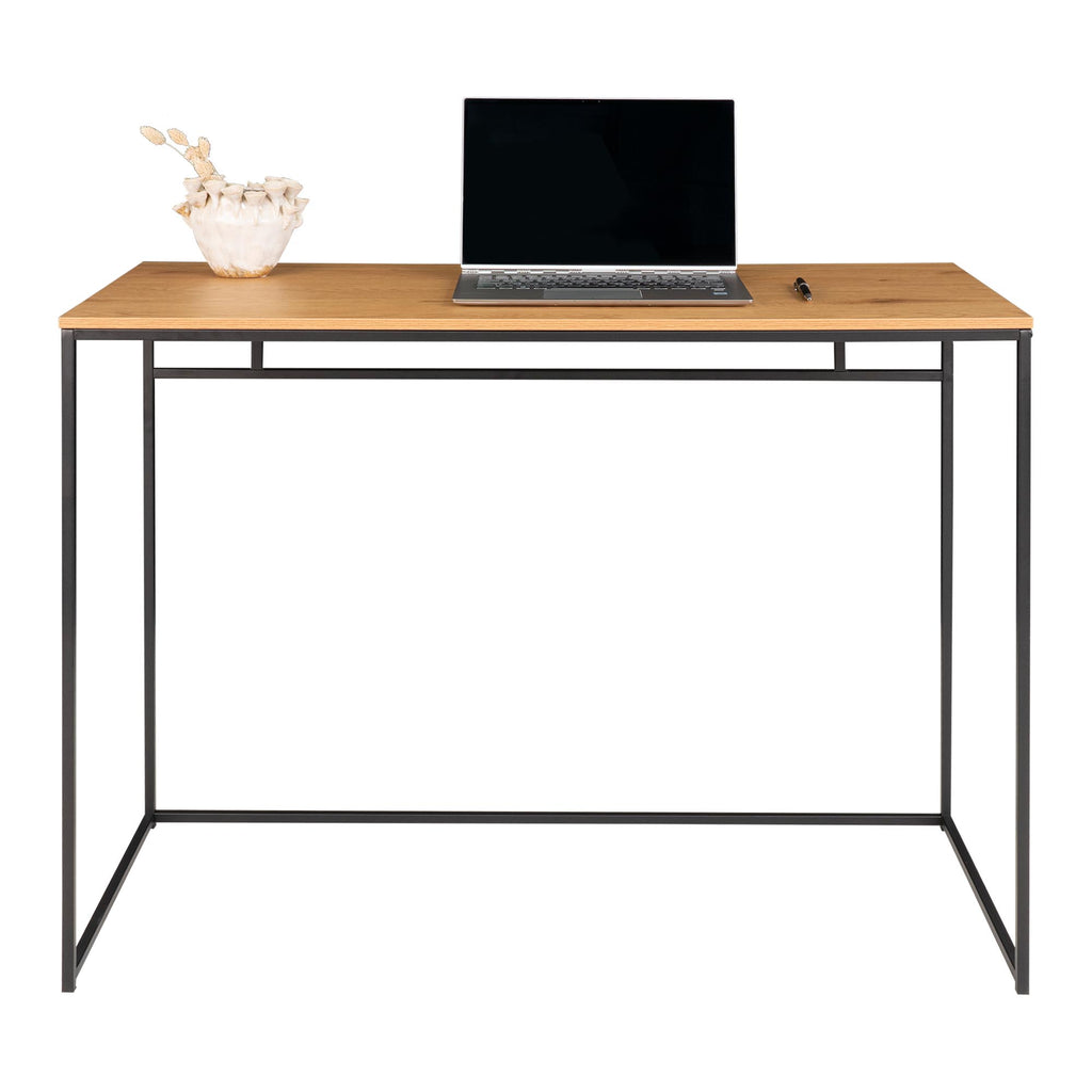 Vita Bureau - Bureau, eikenlook met zwart frame 100x45x75 cm