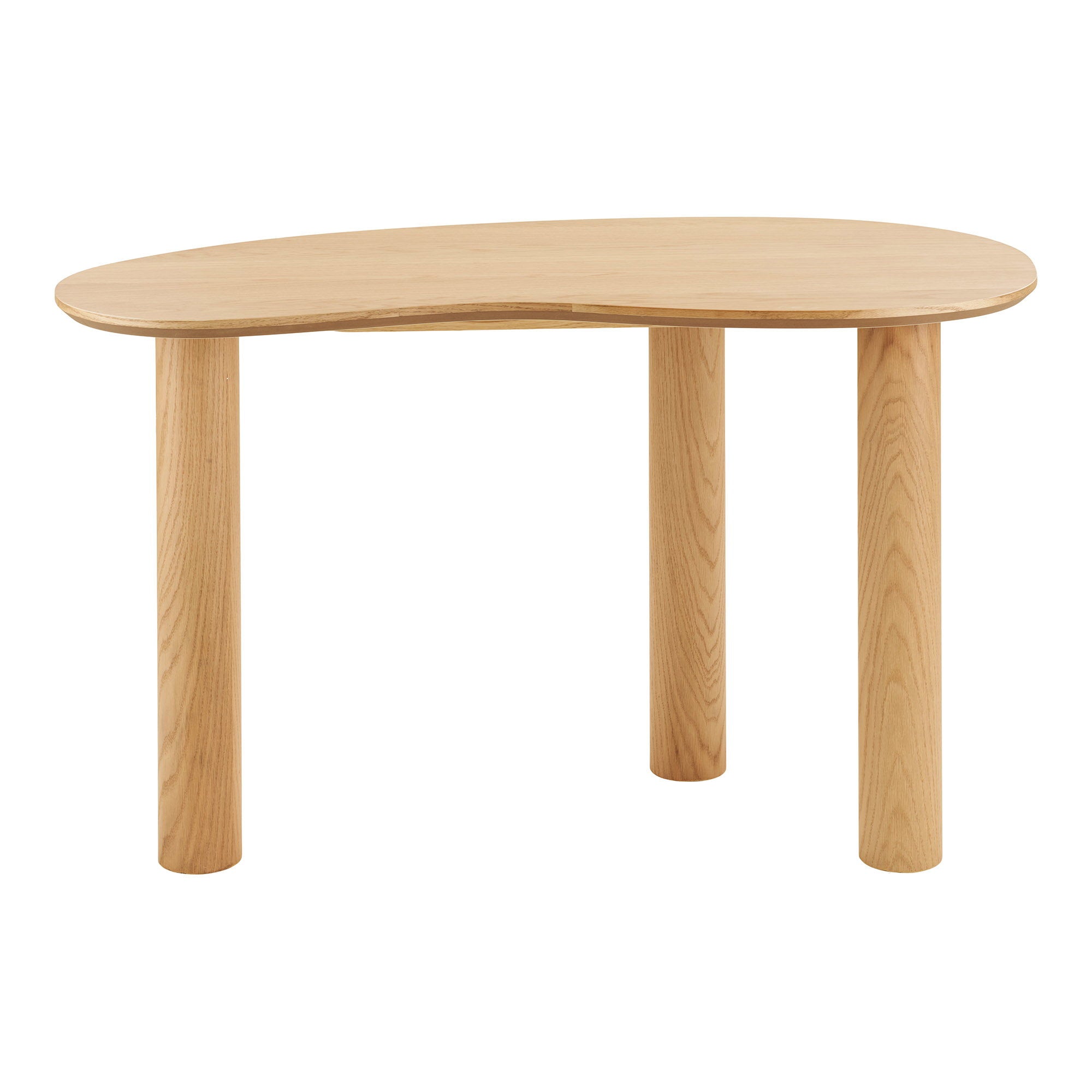 Livigno Bureau - Bureau, eikenhout/eikenfineer, organische vorm, naturel, 60x120x75 cm