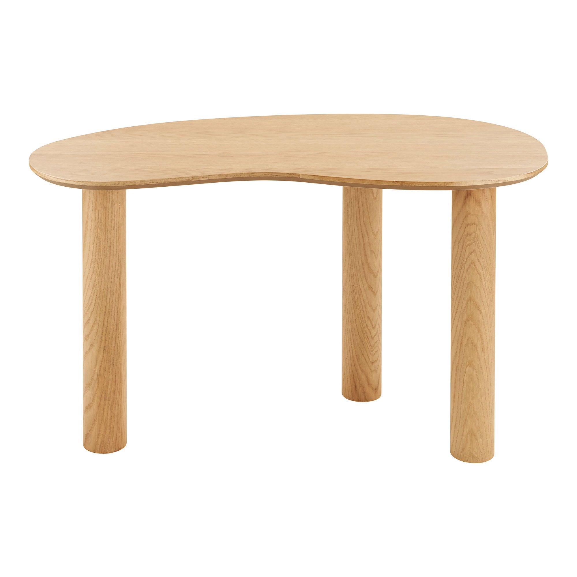 Livigno Bureau - Bureau, eikenhout/eikenfineer, organische vorm, naturel, 60x120x75 cm