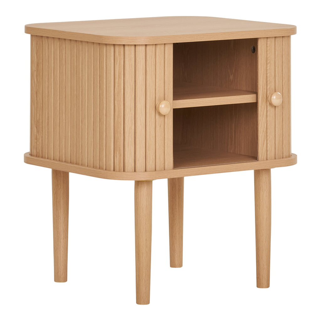 Nikko Bijzettafel - Bijzettafel met 2 deuren, naturel 45x40x50,5 cm