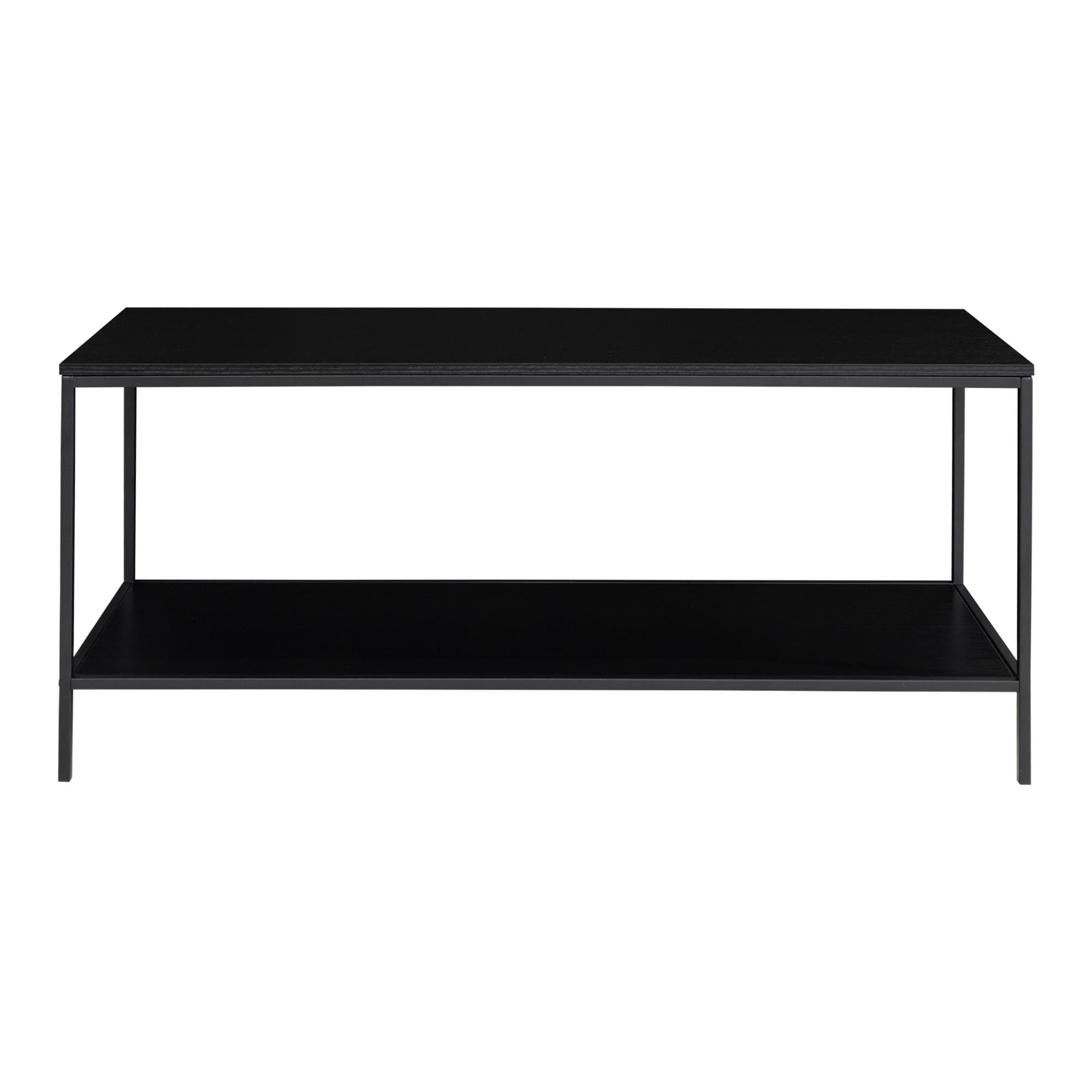 Vita TV-meubel - Met 2 planken, zwart, zwart frame 100x36x45 cm